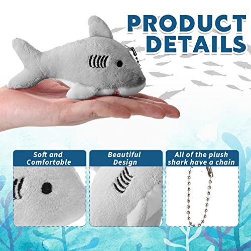 24 Pcs Multicolor Shark Keychain Plush G5570