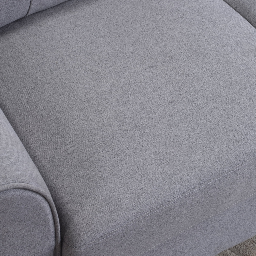 Light Grey-Blue Linen Upholstered Armchair J9228