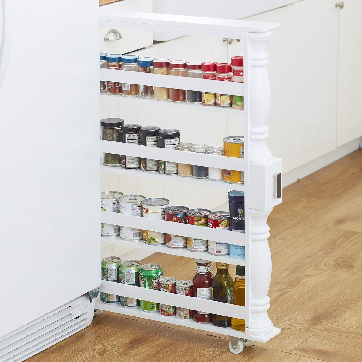 Black Wooden Can Organizer & Spice Rack A5267