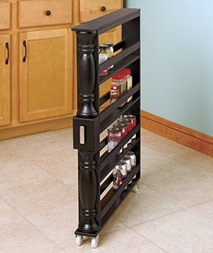 Black Wooden Can Organizer & Spice Rack A5267