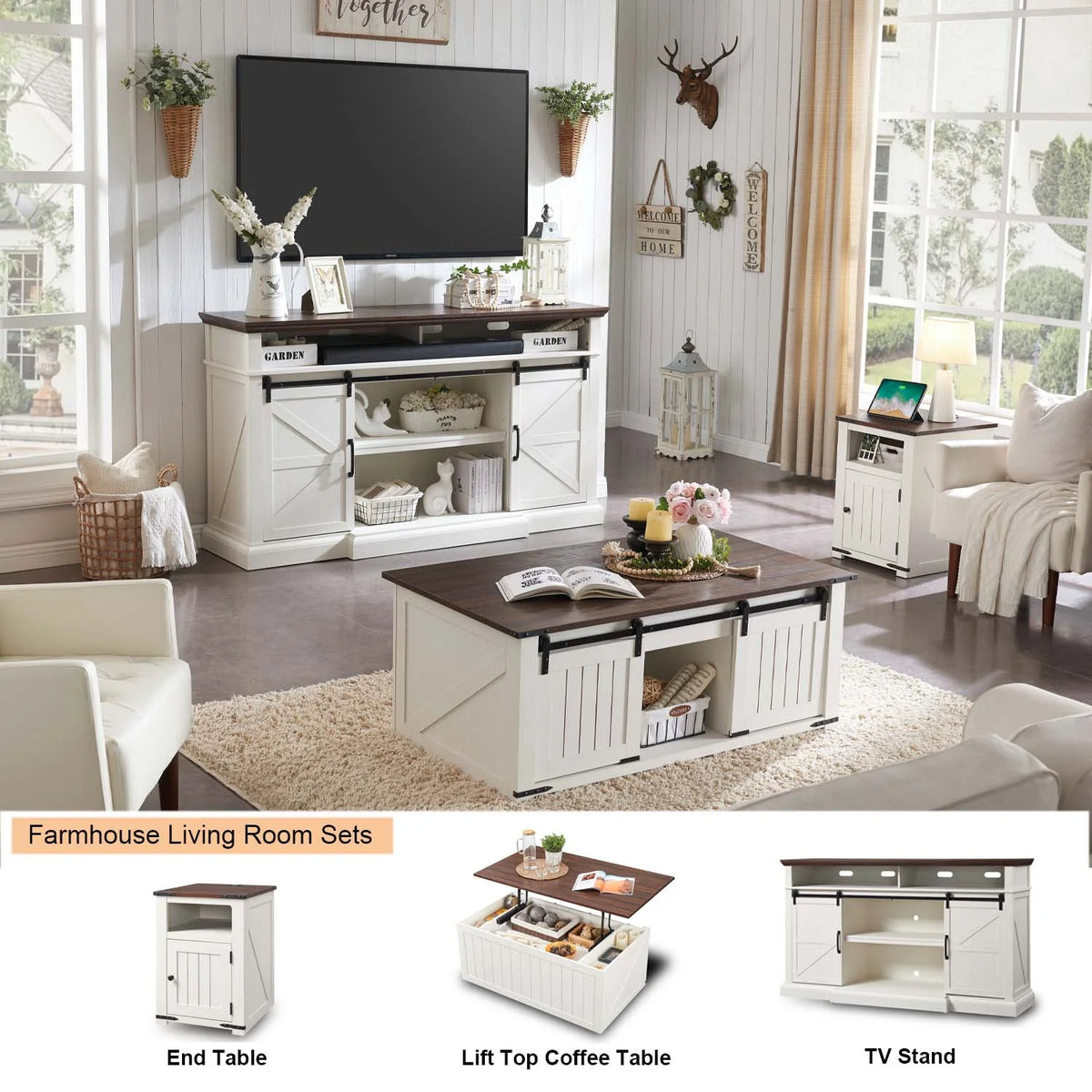 White Lift Top Coffee Table with Storage T10260