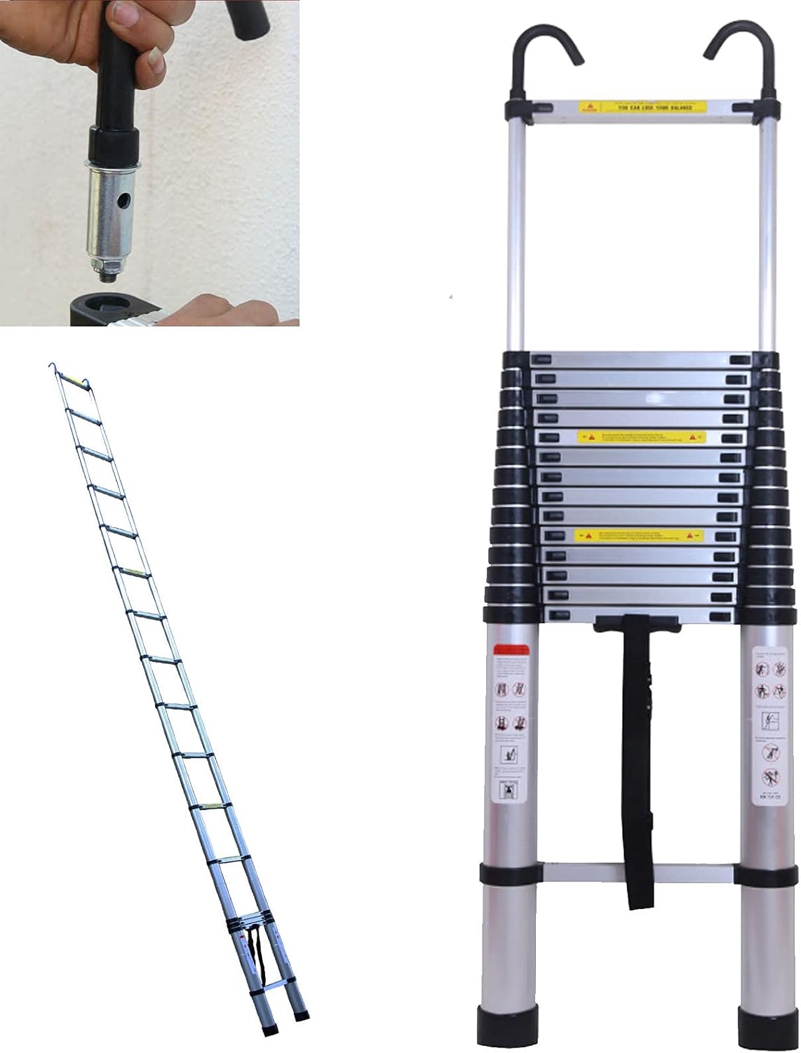 20ft Aluminum Telescoping Ladder Adjustable Height M776