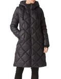 Women Long Heavy Puffer Coat Diamond Quilted Thermal Thicken Winter Parka Windproof Jacket with Hood V92093