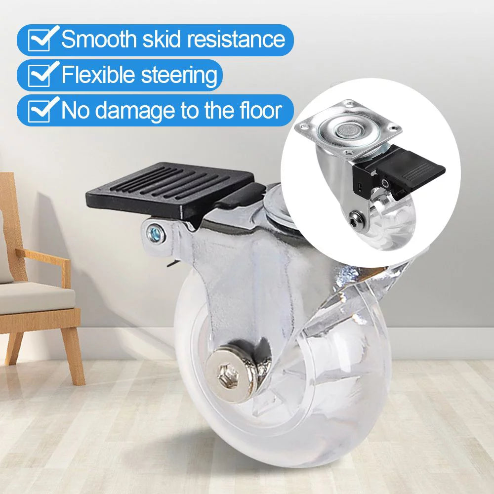 3 Inches Transparent Swivel Caster Wheels V102860