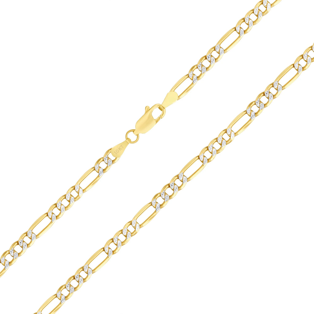 10k Yellow Gold Figaro Chain Pendant Necklace 16" - 30" T919580