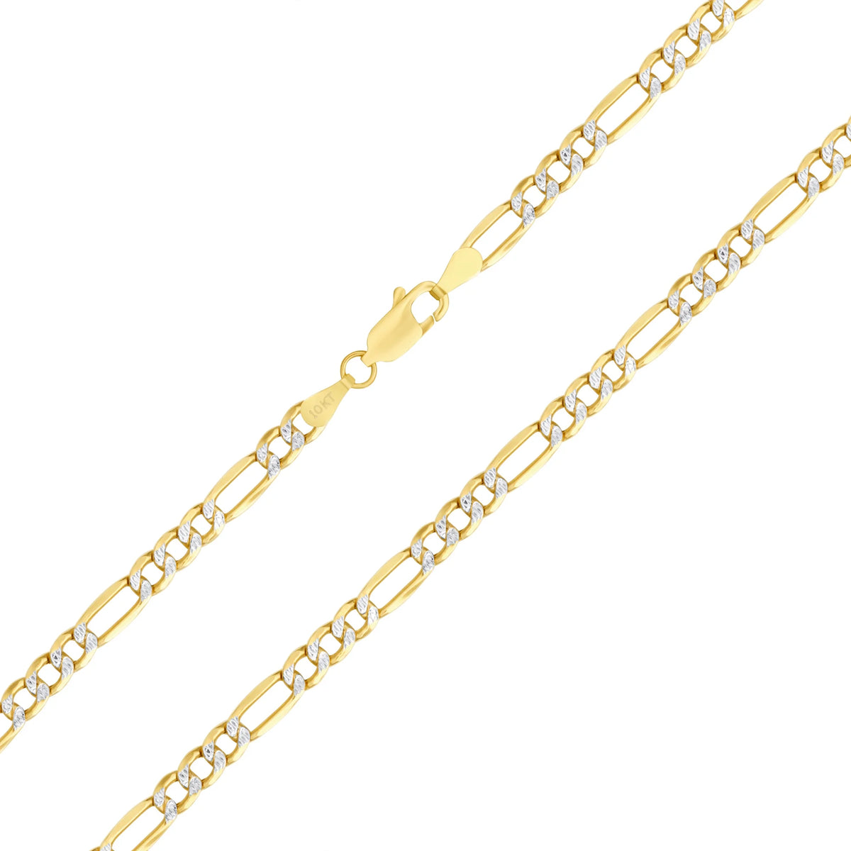 10k Yellow Gold Figaro Chain Pendant Necklace 16" - 30" T919580