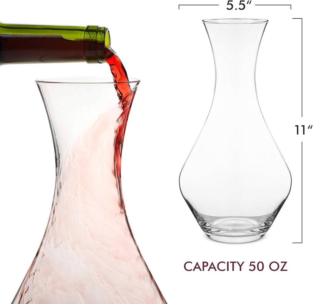 50oz Clear Glass Wine Decanter Carafe, Pack of 2 R1051