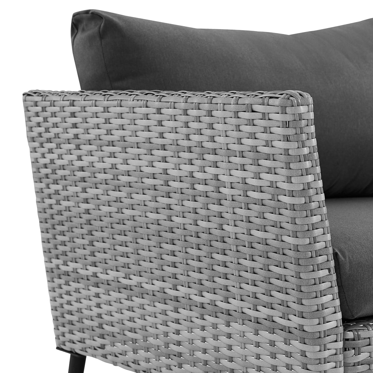 Gray Wicker Patio Sofa Set K75539