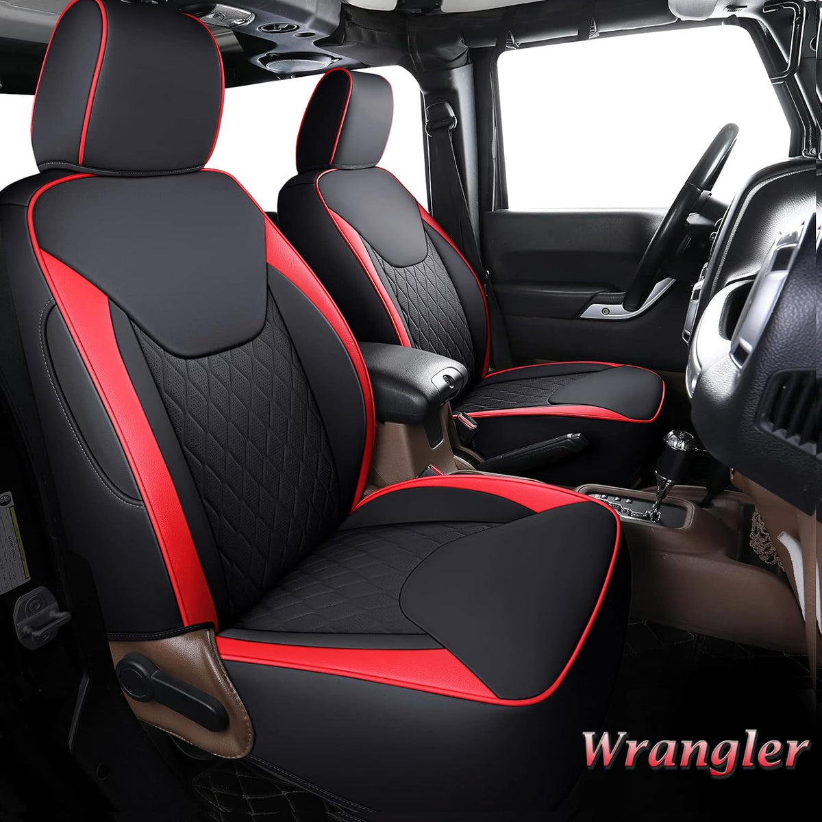 Red Leather Seat Covers Full Set C783