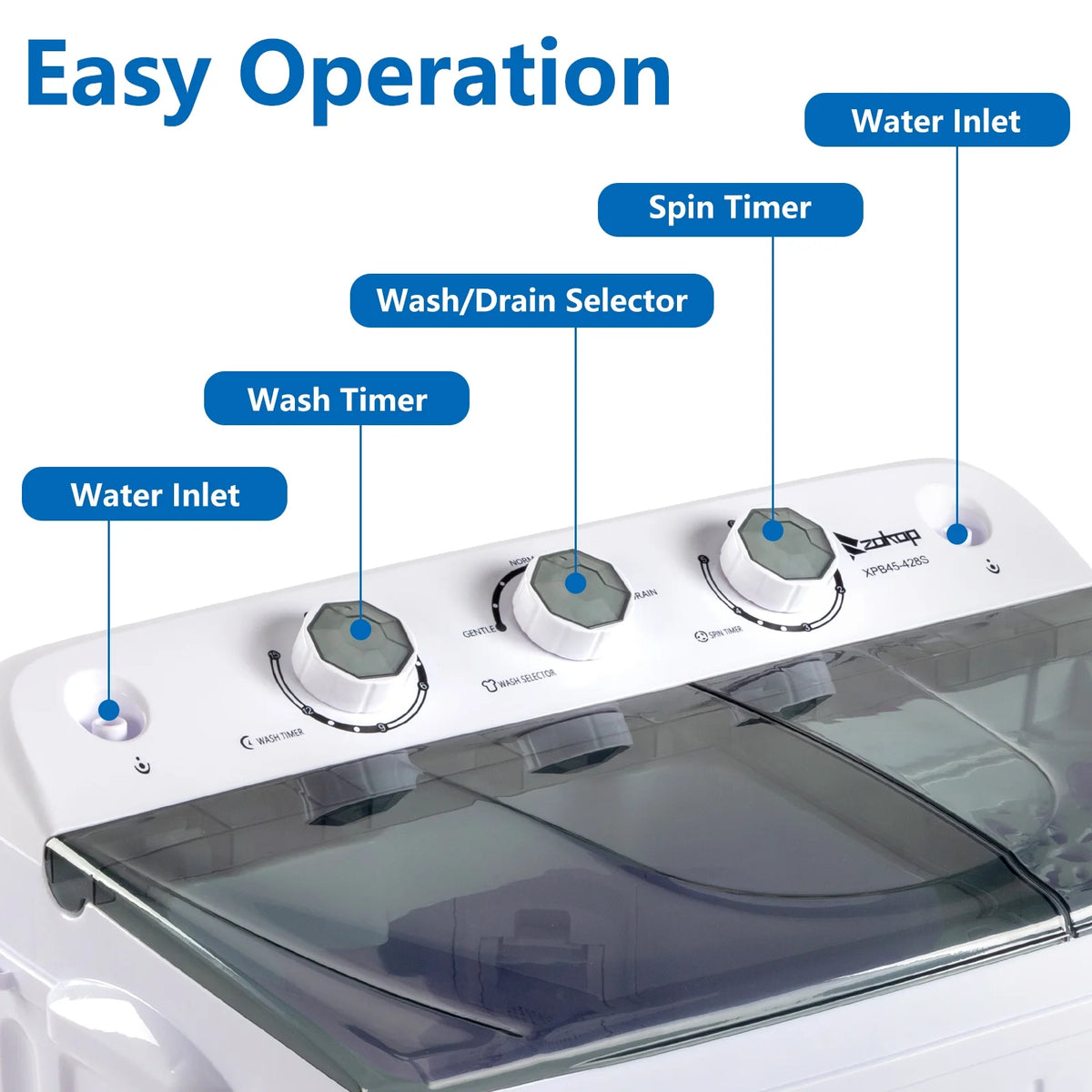 Grey Twin Tub Portable Washing Machine R444