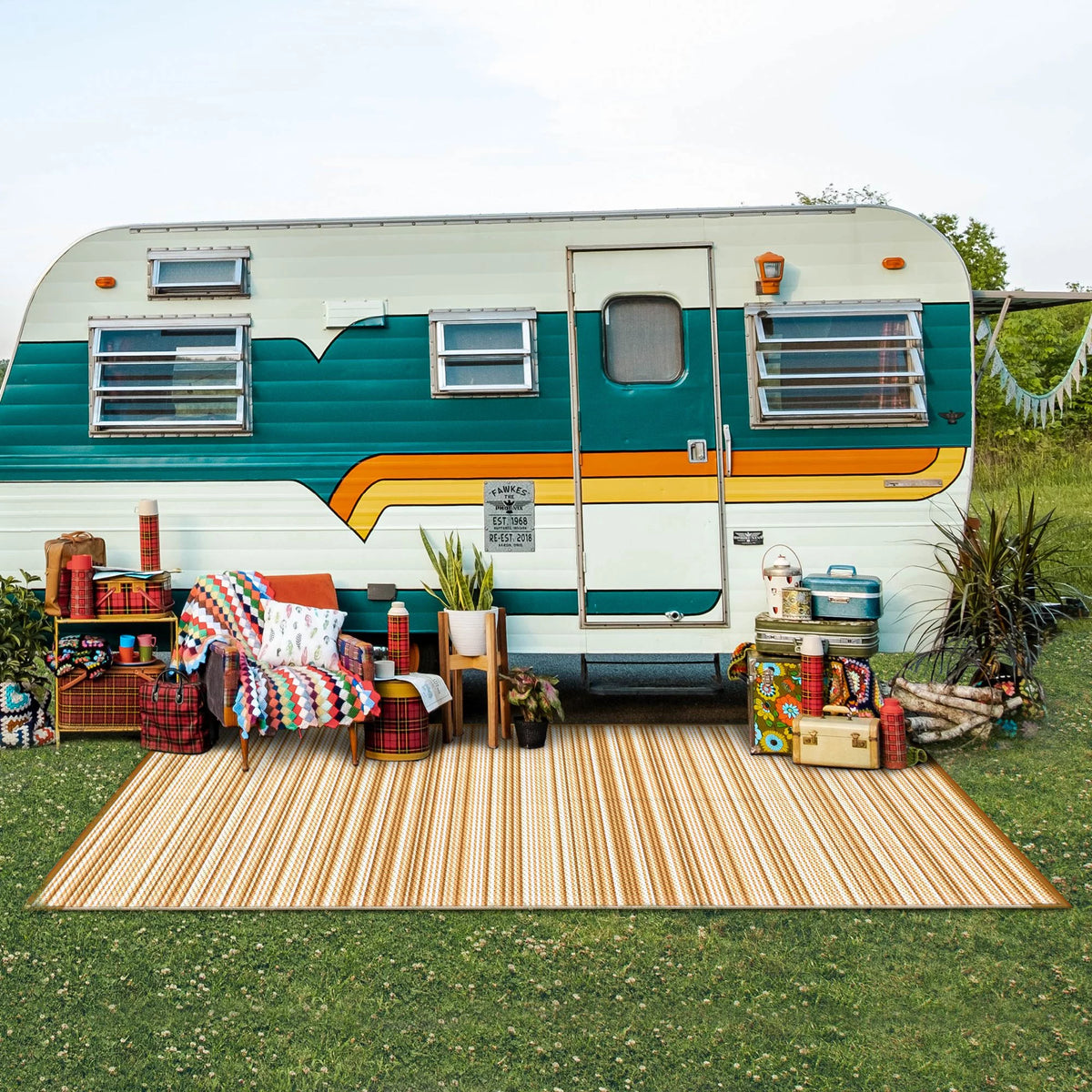 6x9 Waterproof Reversible Outdoor Area Rug O66476