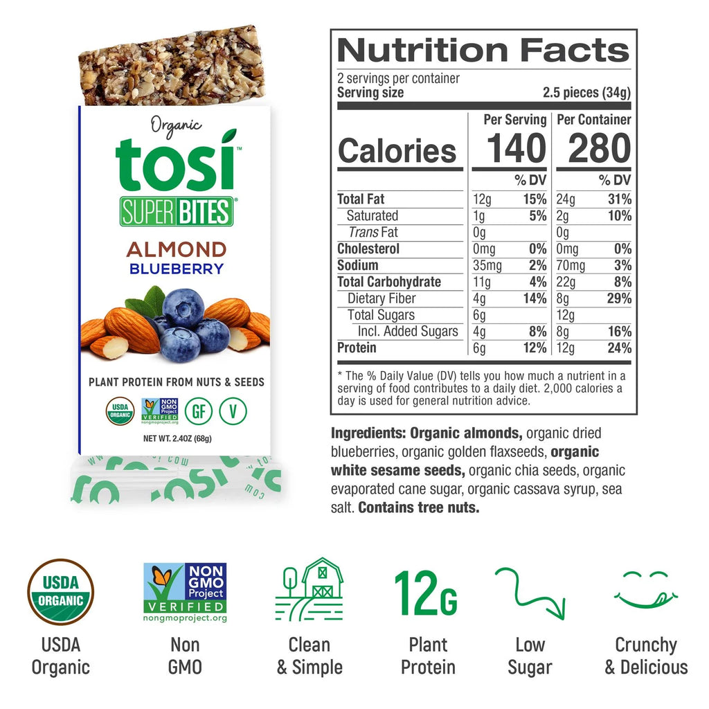 Gluten-Free Almond Blueberry Snack Bars 12 Bars G133