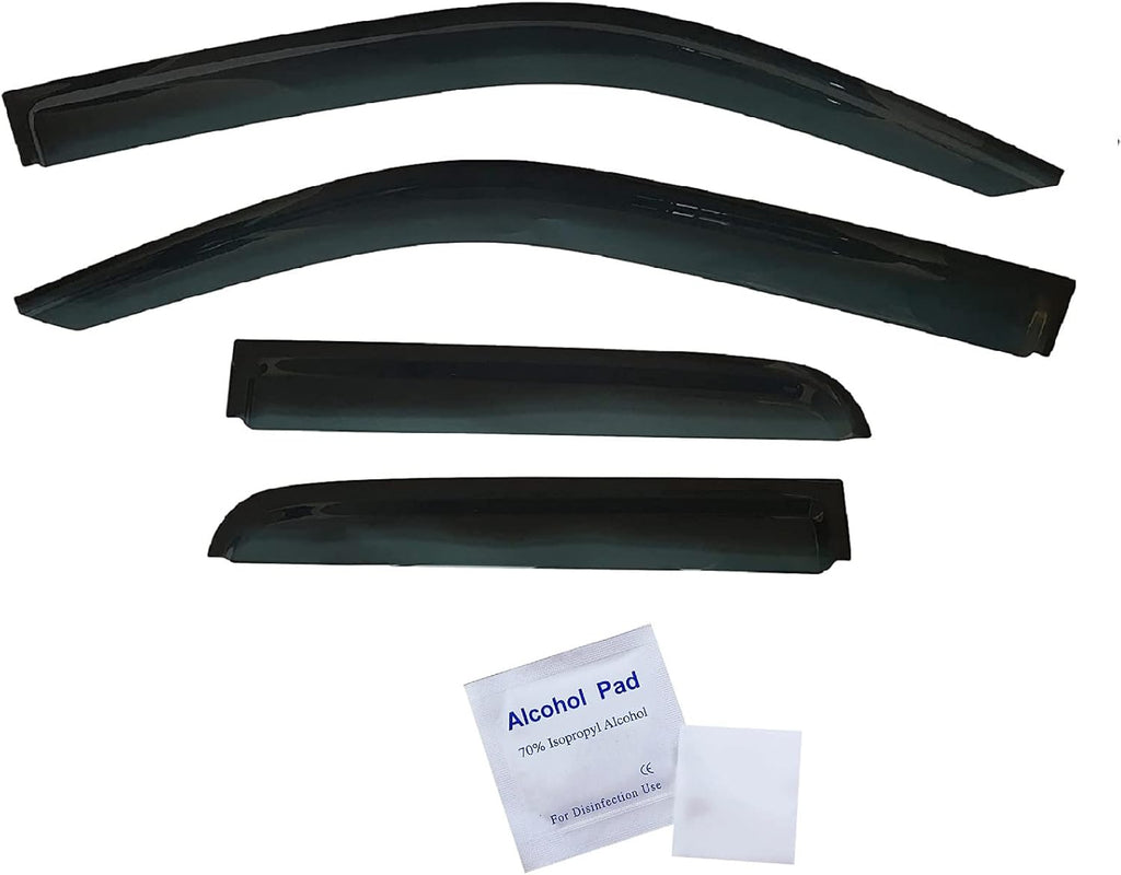 Dark Tinted Side Window Visor Deflectors Rain Guards for Dodge RAM 1500 Quad cab 2019 2020 2021 Pack of 2 F38221