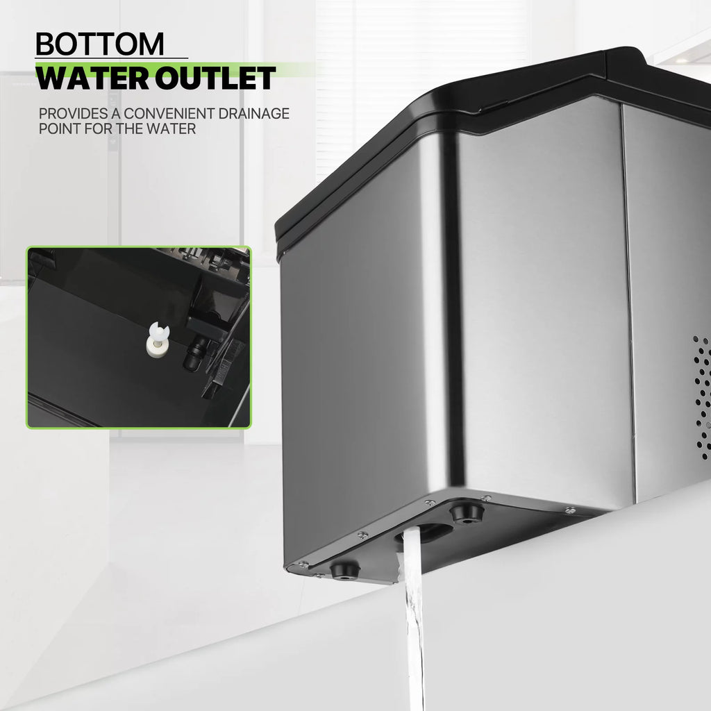 Black Countertop Ice Maker with Basket and Scoop, 26lbs in 24Hrs C79690