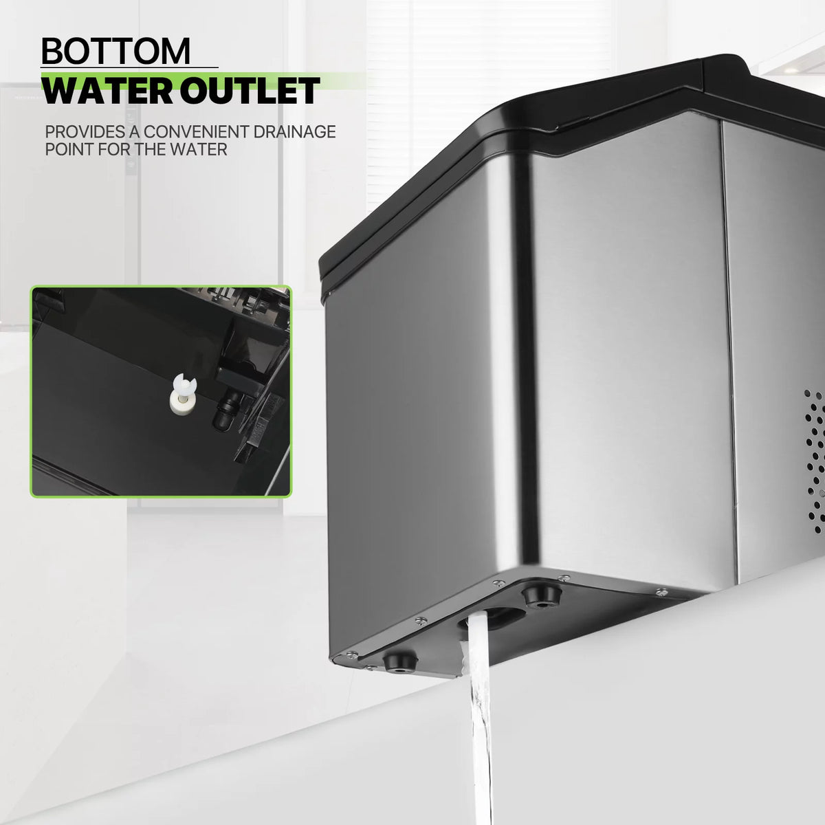 Black Countertop Ice Maker with Basket and Scoop, 26lbs in 24Hrs C79690