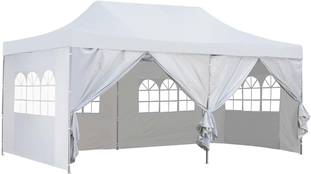 White Pop up Canopy Tent with Removable Side Walls P90252