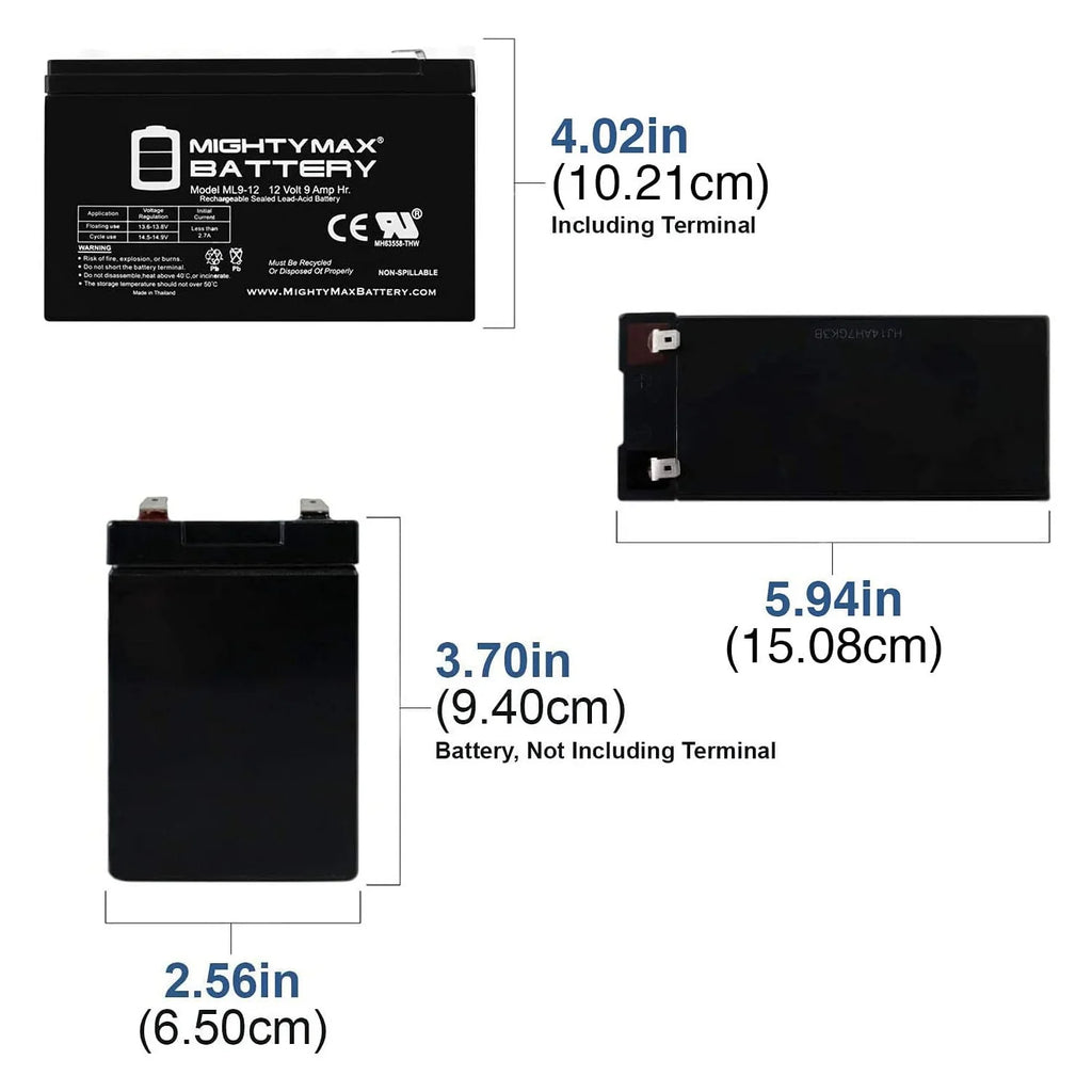 12V 9Ah Rechargeable SLA Battery 8 Pack W83683