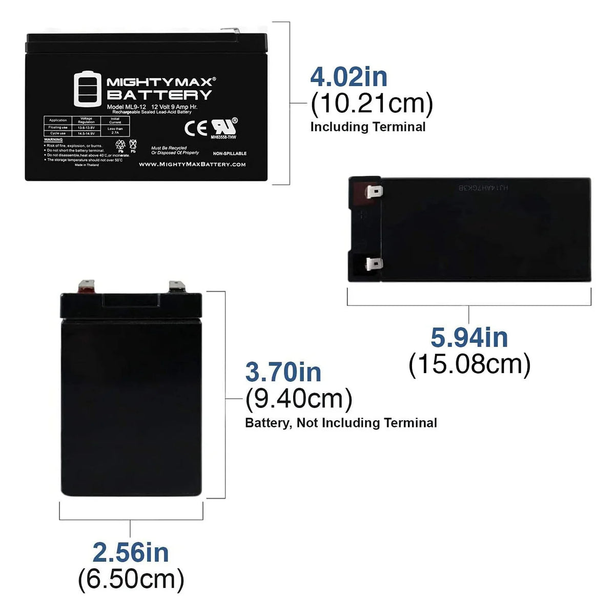 12V 9Ah Rechargeable SLA Battery 8 Pack W83683