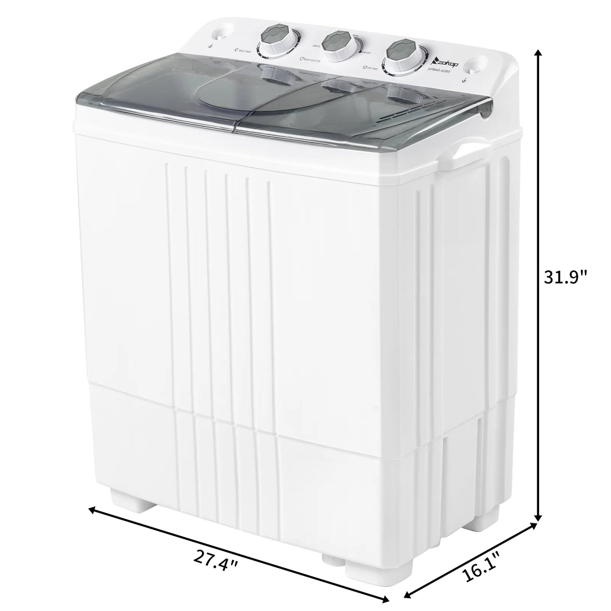 Grey Twin Tub Portable Washing Machine R444