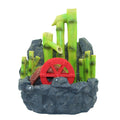 Bamboo Water Fountain with Red Wheel U181