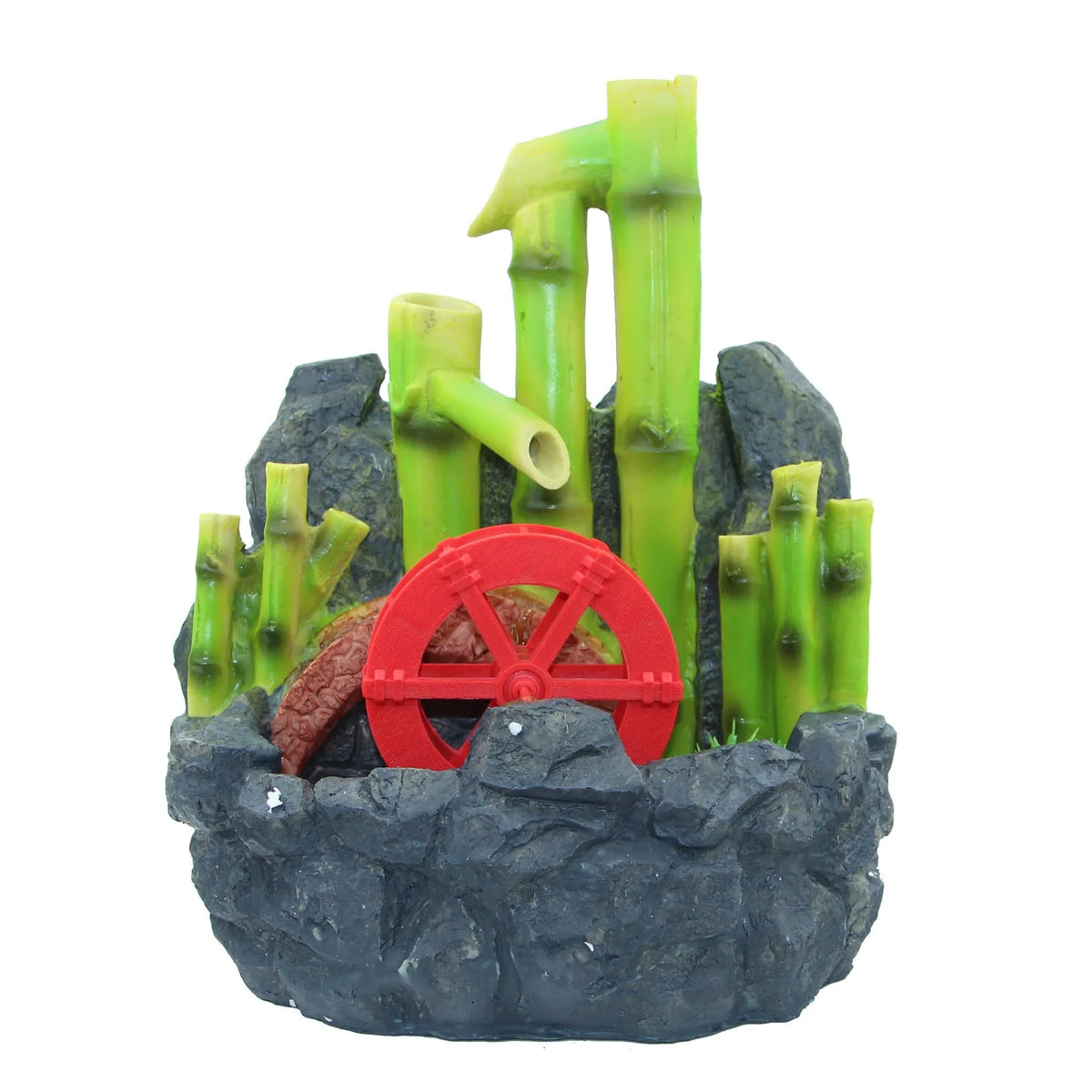 Bamboo Water Fountain with Red Wheel U181