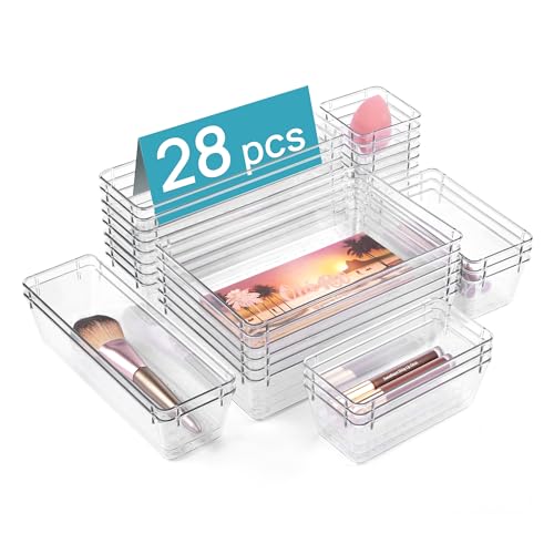 66 PCS Clear Plastic Drawer Organizer Bins R25069