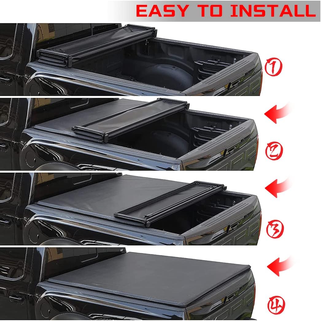 Soft Folding Truck Bed Tonneau Cover for Chevy Colorado/GMC Canyon 2015-2021 Fleetside 5FT Bed N8016