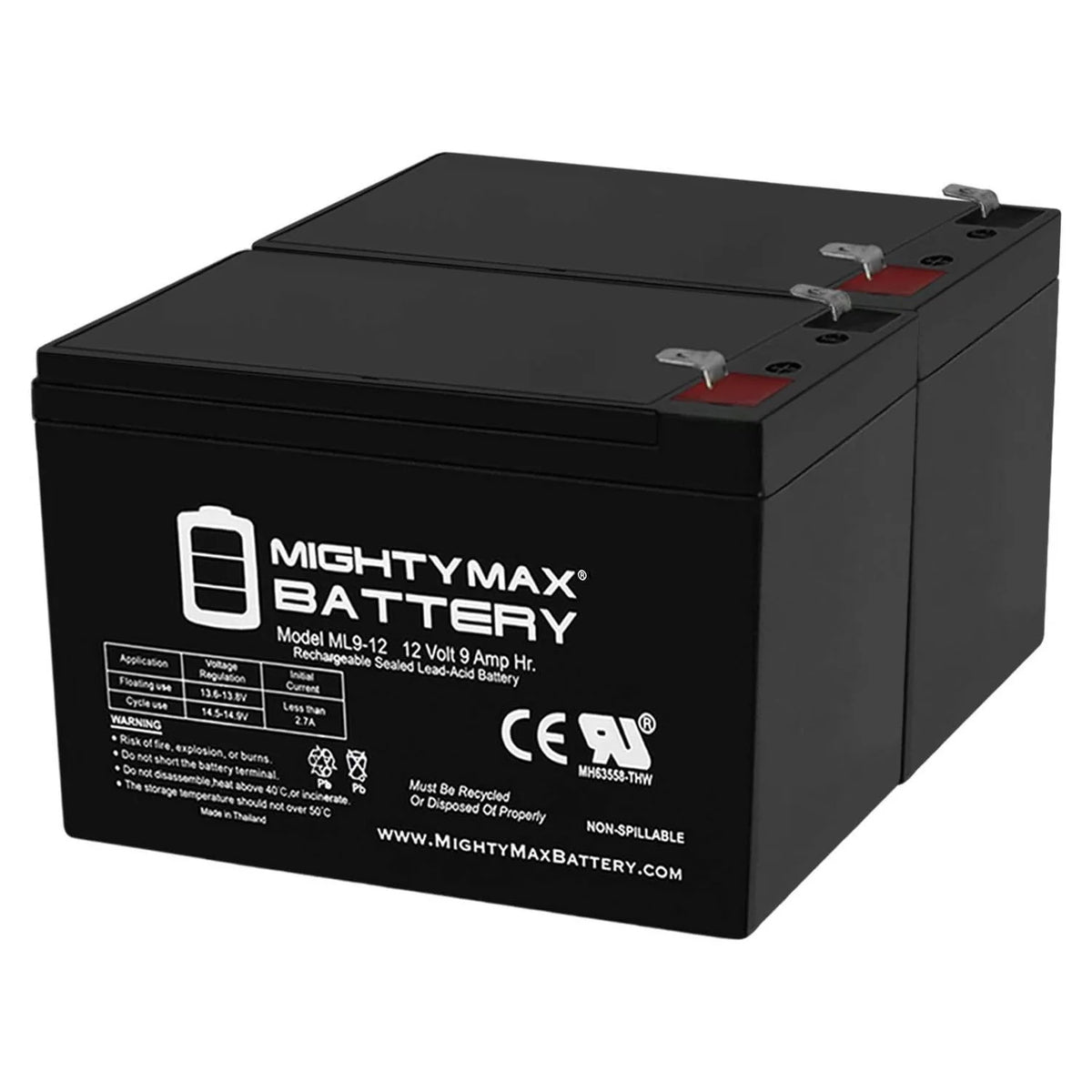 12V 9Ah Rechargeable SLA Battery 8 Pack W83683