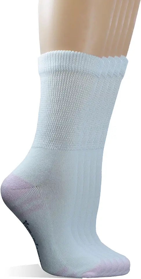 Womens Acrylic Cushioned Diabetic Socks with Seamless Toe 5 Pairs Z58448