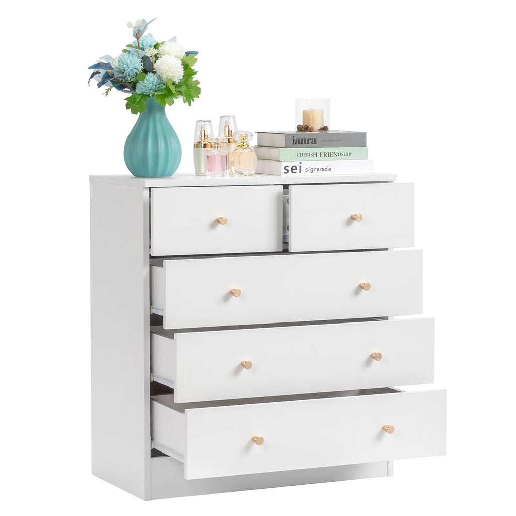 White 7 Drawer Wood Dresser O507868