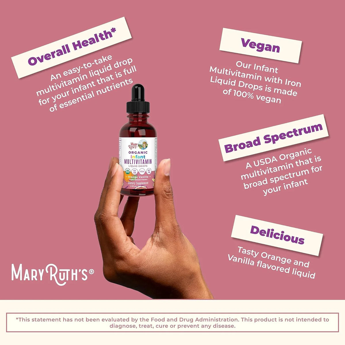 USDA Organic Multivitamin Liquid Drops, 2 fl oz O913674