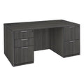 66 in. Double Pedestal Desk, Ash Grey P731620
