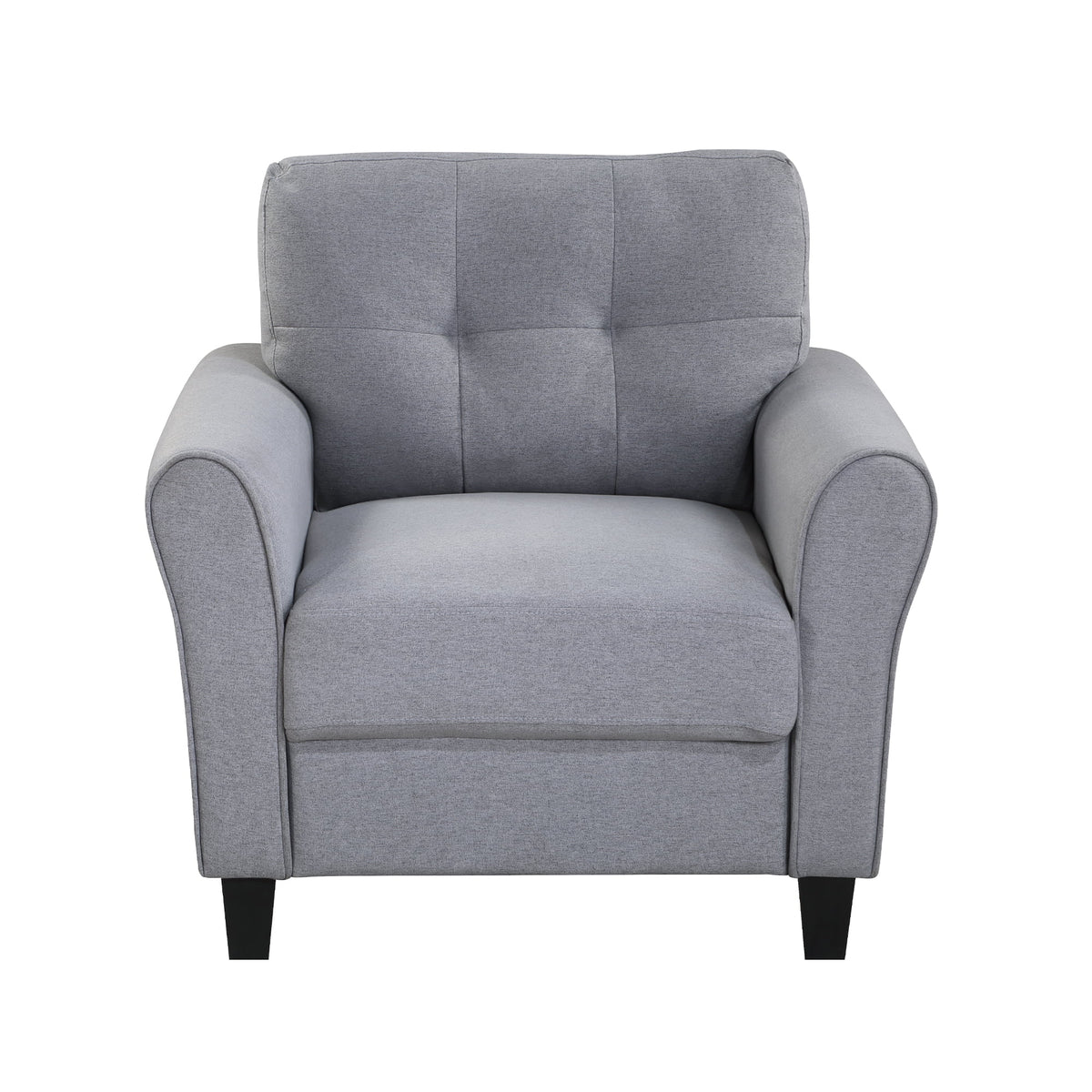 Light Grey-Blue Linen Upholstered Armchair J9228