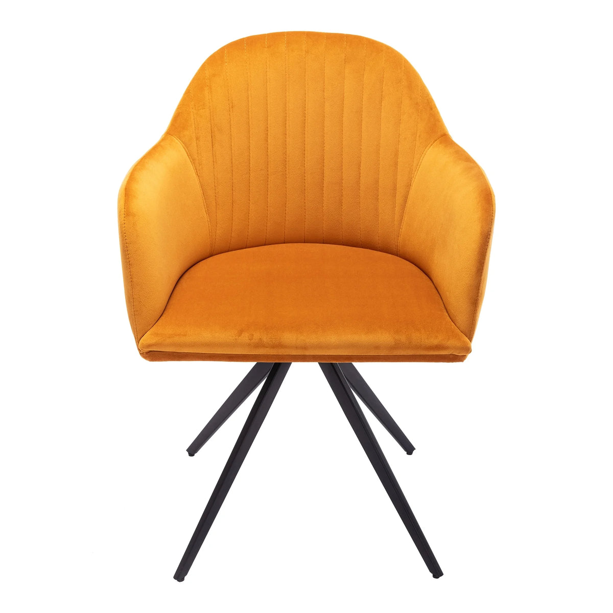 Cognac Velvet Swivel Arm Chair A132