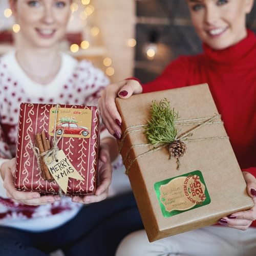80 Count Foil Christmas Tag Stickers M725