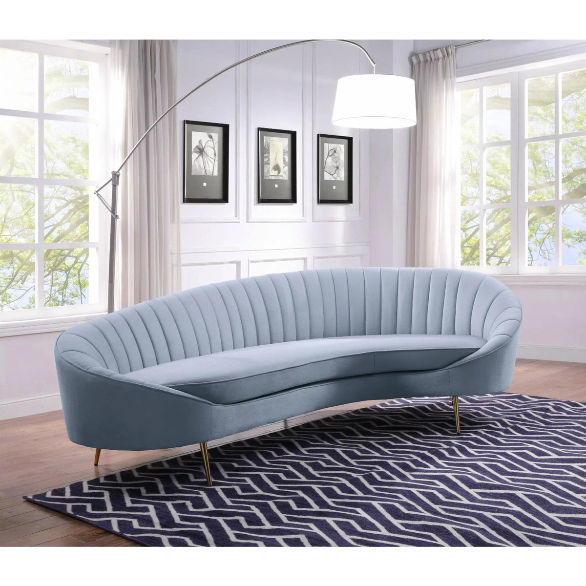 Light Gray Velvet Sofa W8248