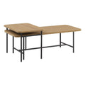 Oak Black 2-Piece Wood Nesting Coffee Table Y12495