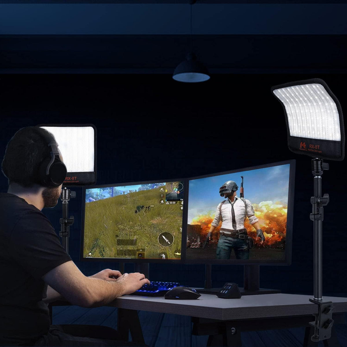 Foldable Flexible LED Light Panel Kit 5600K CRI95 On-Camera Lamp Daylight Splash-Proof W138116
