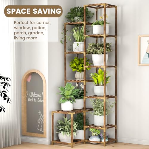 10 Tier Tall Corner Wood Plant Stand Shelf C239360