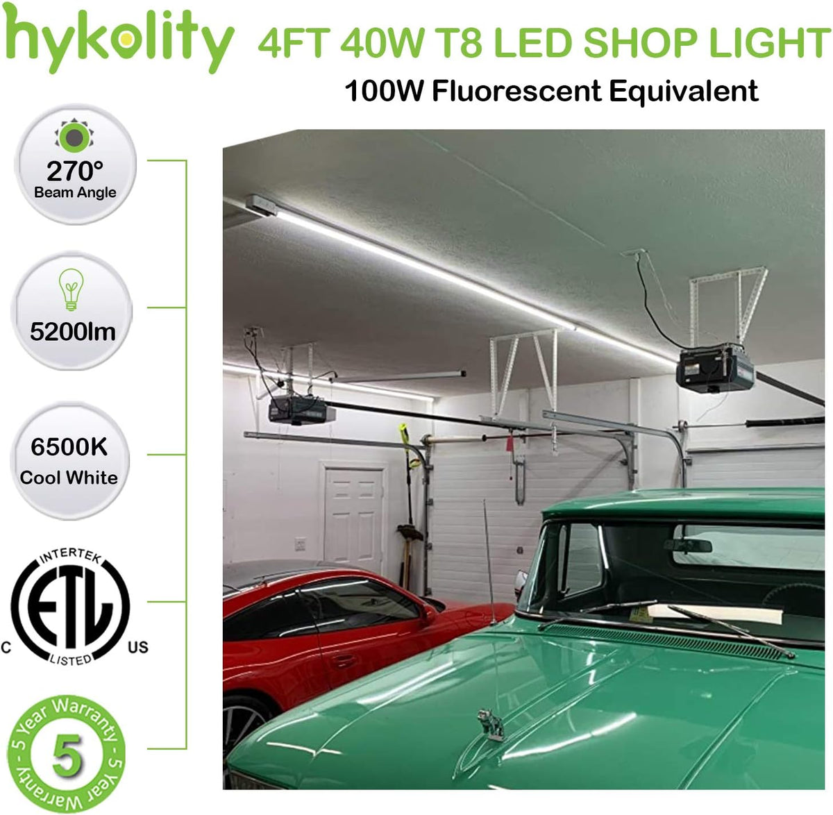 4FT LED Shop Light, 40W, 6500K, 10 Pack H379628