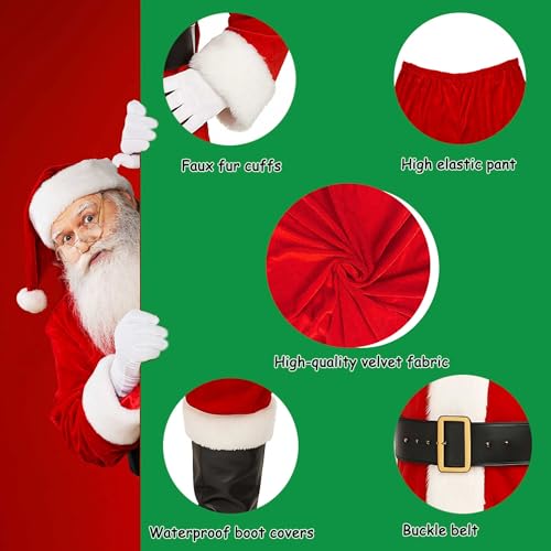 11 Pc Santa Claus Costume Suit F295531