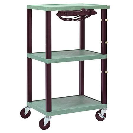 2-Shelf AV Cart with Cabinet, Black Q62774