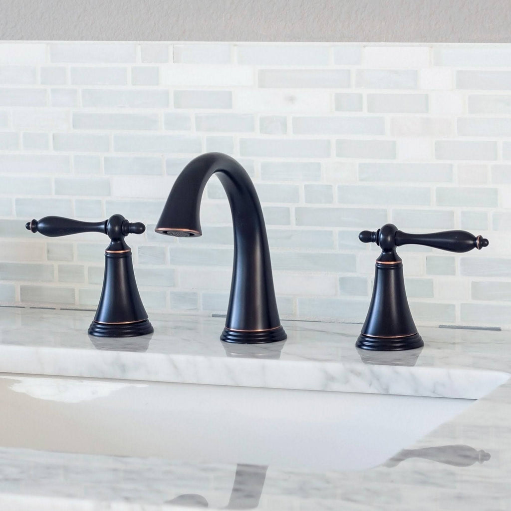 Oil Rubbed Bronze Widespread Bathroom Faucet A662