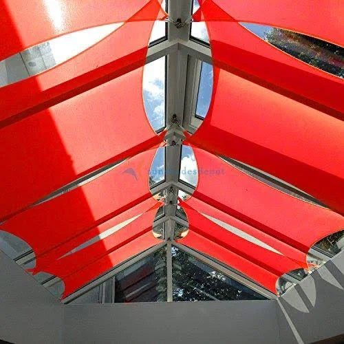 17 x 17 Sun Shade Sail Square Permeable Canopy Red C2386