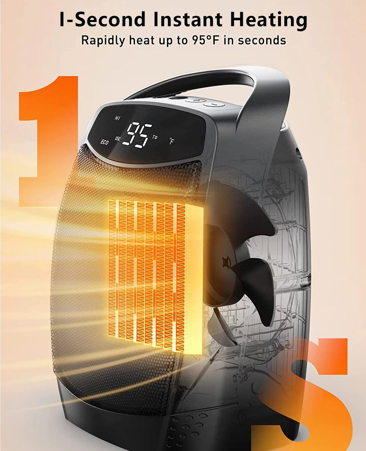 Small Portable Electric Space Heater with 4 Modes A103