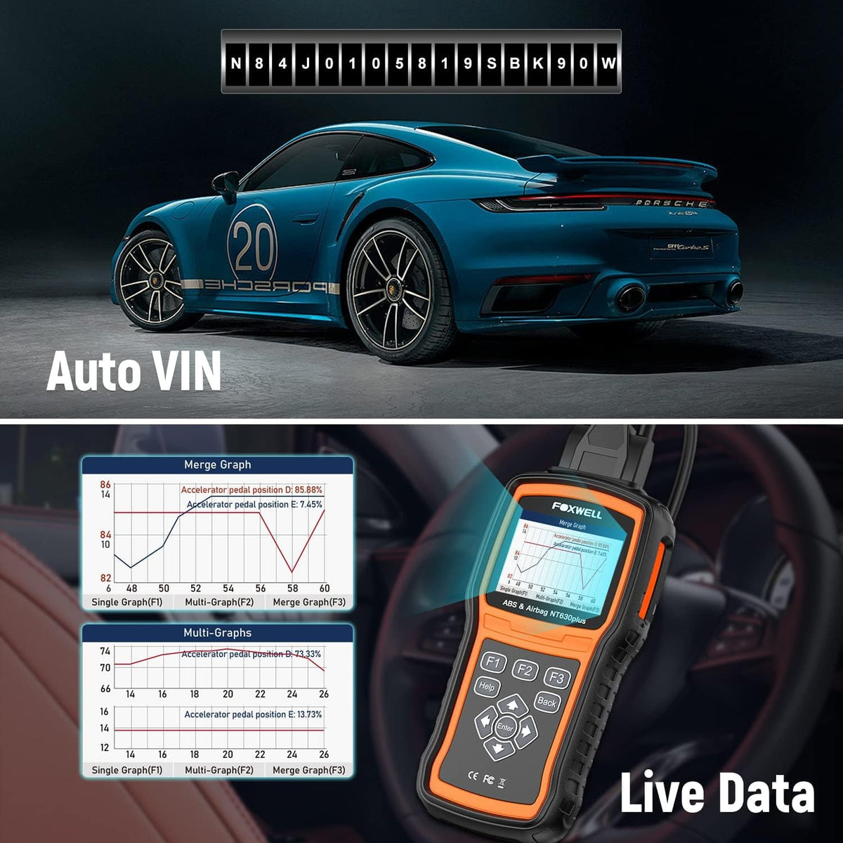 OBD2 Scanner ABS SRS Bidirectional Scan Tool W287175