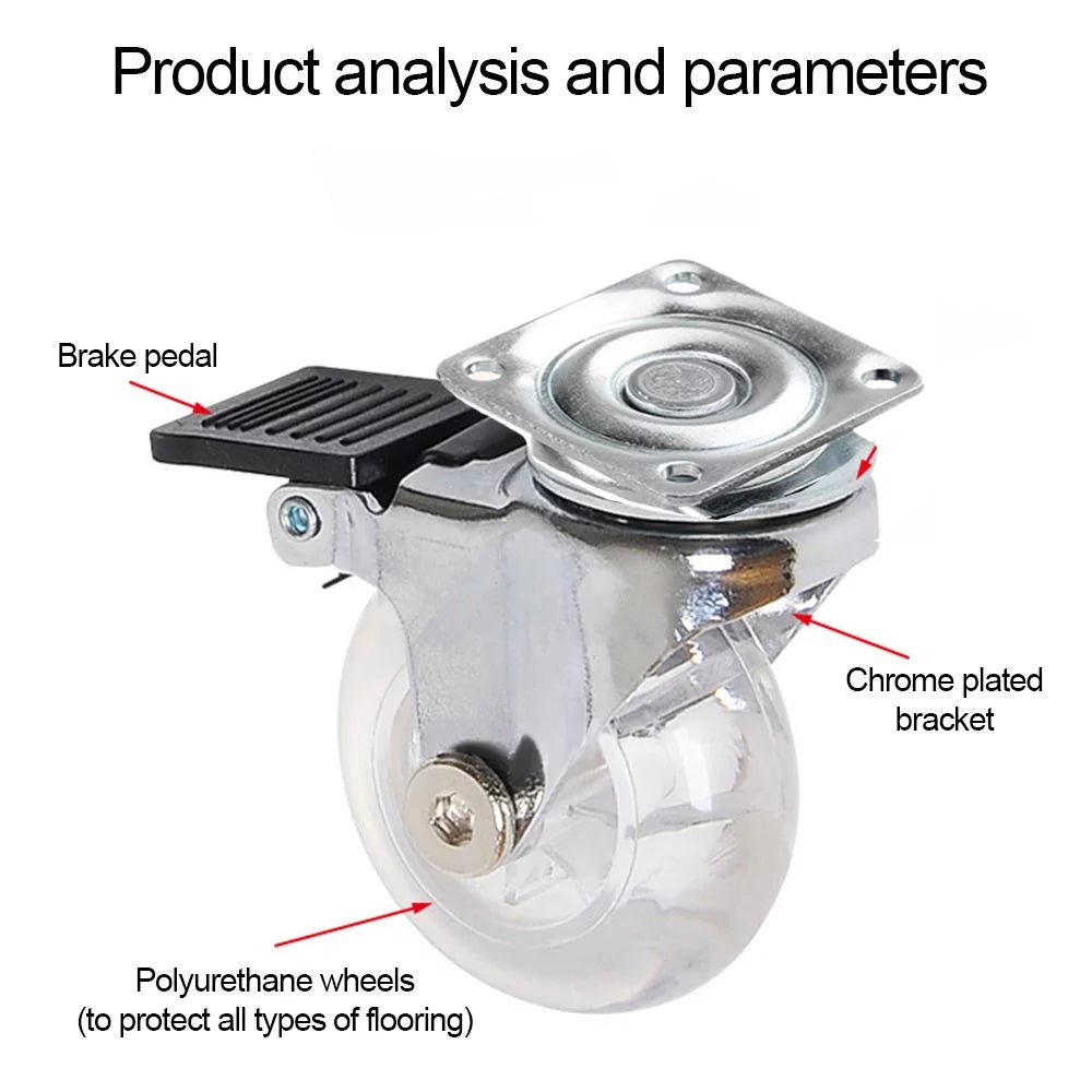 3 Inches Transparent Swivel Caster Wheels V102860