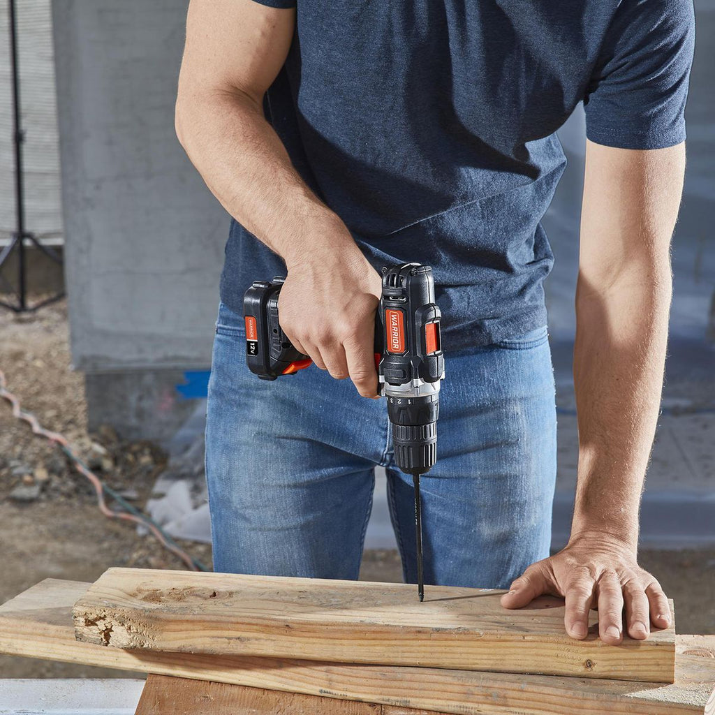 12V Cordless Drill and Flashlight 2-Tool Combo Kit with Battery and Charger X409
