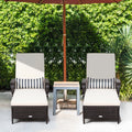 2PCS PE Rattan Chaise Lounge Chair G995468