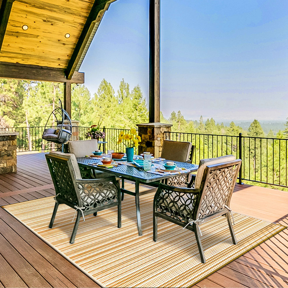 6x9 Waterproof Reversible Outdoor Area Rug O66476